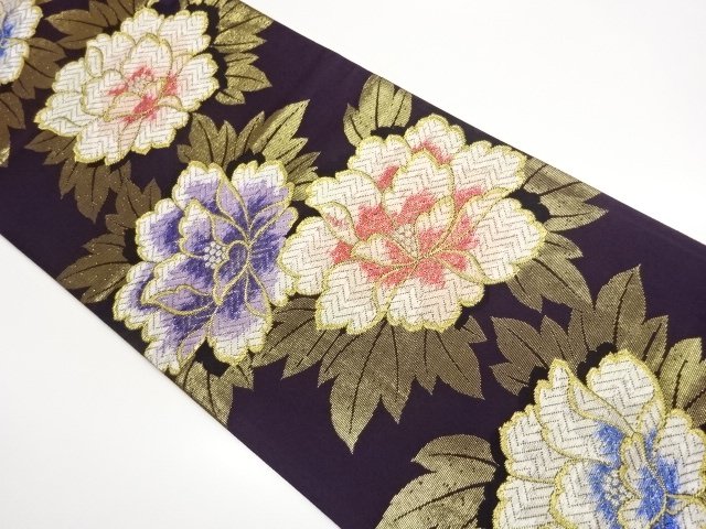 JAPANESE FUKURO OBI / WOVEN PEONY
